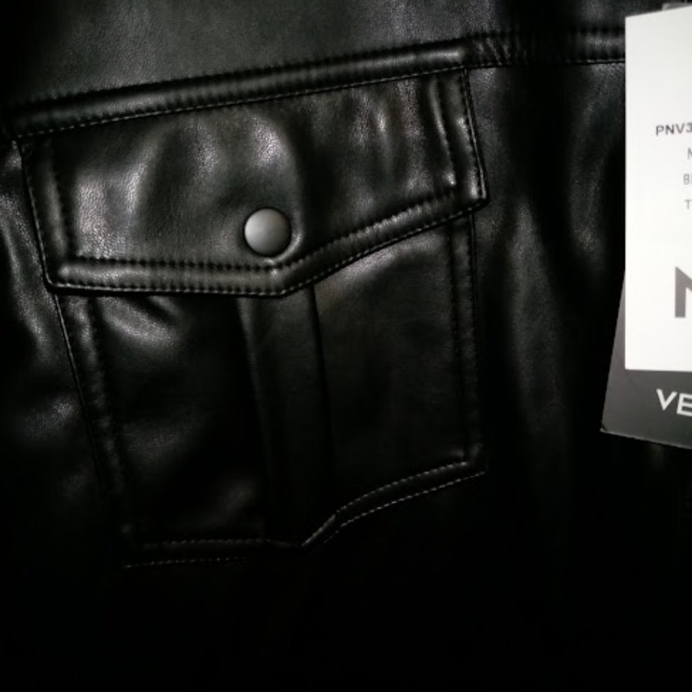 FREE SHIPPING! NVLT Women’s Vegan Leather Shirt Jacket - Picture 8 of 11